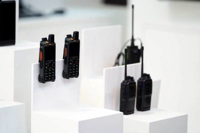 Portable,Radio,Transceiver,Sets,On,White,Background.,Radio,Communication,Device