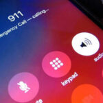 Phone screen displaying 911 emergency call in progress