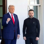 Ukraine SAVES U.S. Bases – Drones in Action! Two men standing outdoors near flags and doorway