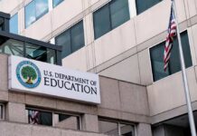 Trump Education Dept TORCHES Title IX Deals Exterior view of the U.S. Department of Education building with an American flag