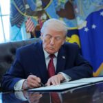 Trump’s Refugee Carveout Sparks Outrage Donald Trump signing documents in the Oval Office