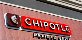 Chipotle Mexican Grill storefront sign.