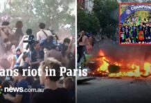 PSG Win Sparks Street Chaos Chaos erupts in Paris as fans riot as PSG win Champions League