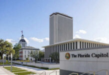 The Florida Capitol building under a clear sky
