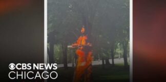 Police investigating after burning cross spotted in Grant Park