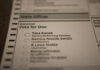 Ballot paper for governor election candidates listed.