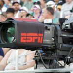 Fake Streams Flooded This World Cup Broadcast camera with ESPN branding at a sports event