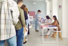 Election Fury Rekindled — With ICE Twist People waiting in line at a polling station to cast their votes