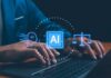Apple Drops Bomb on OpenAI Person typing on a laptop with AI and legal symbols displayed