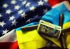 Ukraine Aid Faces Scrutiny, But Theft Unproven U.S. and Ukrainian flags with cash roll and bullet casings
