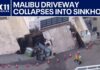 Malibu Sinkhole Swallows Celebrity Driveway Sinkhole forms after driveway collapses at Malibu beachfront home