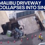 Malibu Sinkhole Swallows Celebrity Driveway Sinkhole forms after driveway collapses at Malibu beachfront home
