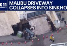 Malibu Sinkhole Swallows Celebrity Driveway Sinkhole forms after driveway collapses at Malibu beachfront home