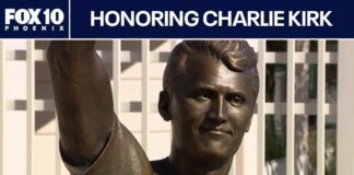 Charlie Kirk statue unveiled in Phoenix by TPUSA | FOX 10 Phoenix