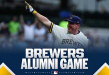 Over 30 Milwaukee Brewers franchise legends compete in the Alumni Legends Game 🍻