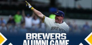 Over 30 Milwaukee Brewers franchise legends compete in the Alumni Legends Game 🍻