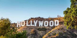Hollywood Sign on a sunlit hillside