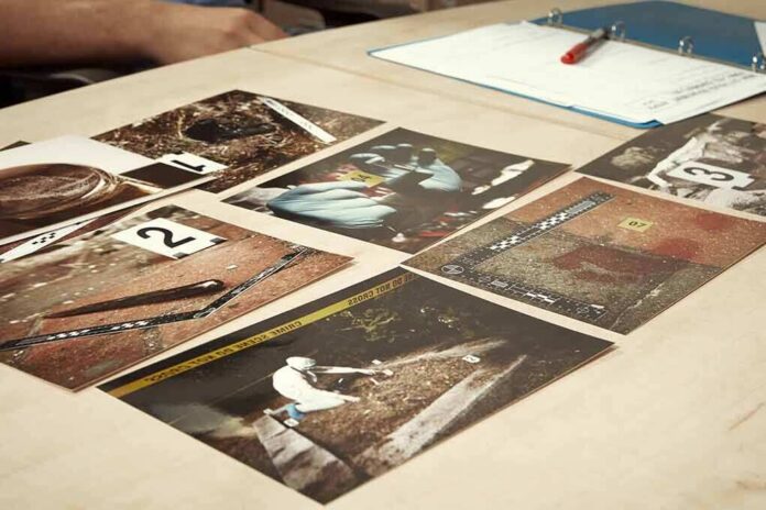 shutterstock_301002443-3 Crime scene photos laid out on a desk