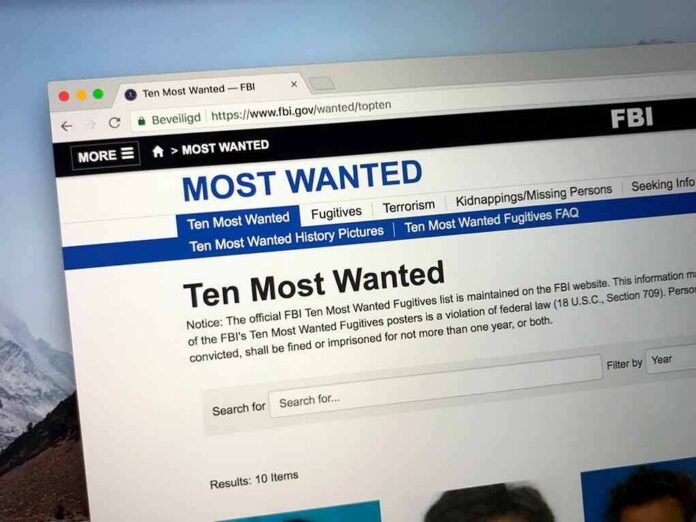 Computer screen showing an FBI Most Wanted webpage