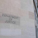 Campus Threats Trigger Federal Takedown Department of Justice building exterior with American flags