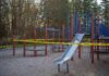 Postpartum Claim Meets Murder Charges Playground equipment wrapped with caution tape