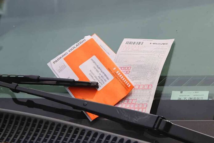 parking ticket under windshield wiper